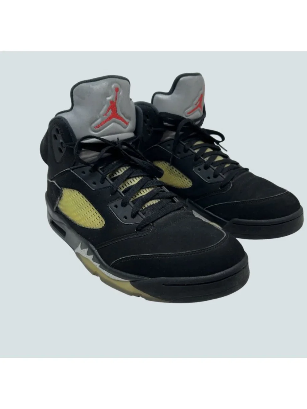 Air Jordan 5 Retro OG Black Metallic Silver Mens Size 13 Sneakers 845035-003